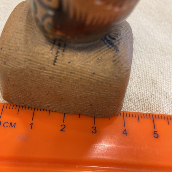 Vintage Tonala Mexican Pottery Owl on Branch signed Perez - Picture 11 of 16